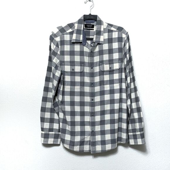 NORDSTROM Men's Shop Trim Fit Plaid Shirt M - Picture 1 of 7
